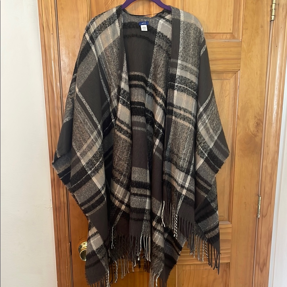 Apt 9 Plaid Blanket Sweater/Poncho